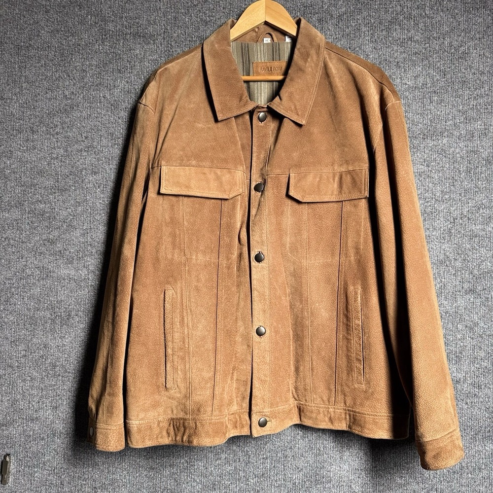 Savile Row XL Brown Suede Leather Jacket Vintage Western Ranch 90s Workwear